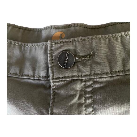 Carhartt Khaki Green Mens Size 40 Zip Pockets Button Closure Casual Shorts - Picture 3 of 12